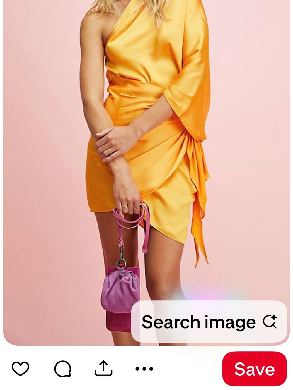 Baobab Collection Golden Yellow One-Shoulder Satin Mini Dress